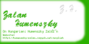 zalan humenszky business card